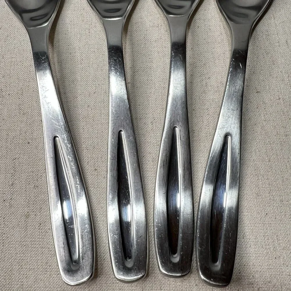 Robert Welch Linton Place Oval Soup Spoon Stainless Flatware Set 4